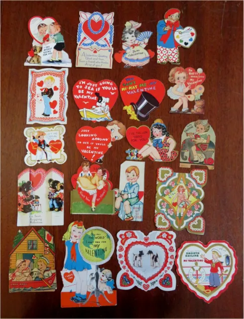 Valentine's Day Greeting Cards Lot x 85 Love Hearts Romance c. 1920's & 30's lot 3