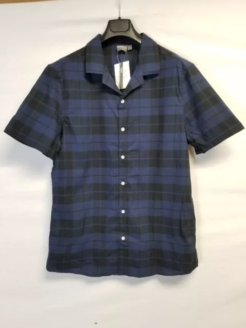 Men's ASOS Blue and Black Checked Shirt SS Sz XL