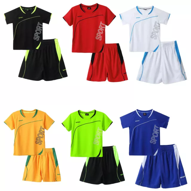 Bambini ragazzi calcio basket tuta da allenamento maniche corte camicia sportiva con pantaloncini