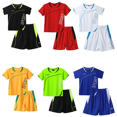 Jungen Sport Kleidung Set Trainingsanzug T-Shirt mit Shorts Fussball Sportswear