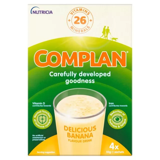 Nutricia Complan Nutrition Drink Delicious Banana Vitamins Flavour 4 Sachets