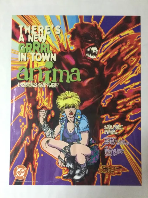 Folded Promo Poster Anima Malcolm Davis Artwork DC Comics 22 X 17 Unused 1994