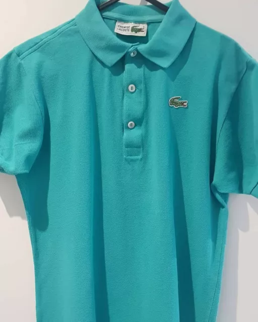 Polo Camicia Lacoste bambini. Taglia 40, 18"p2p, età 12/14. Verde.