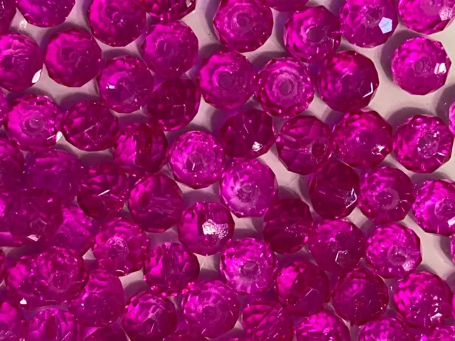 100 Rondelle Czech Glass Beads 4mm 100 Pcs Pink fuchsia  Spacers new