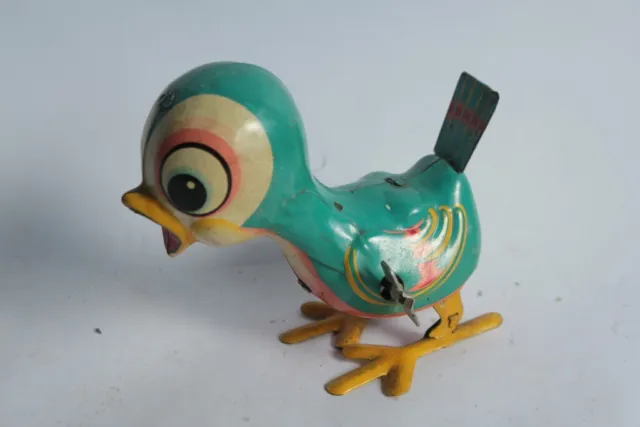 Ancien jouet mécanique en tôle Oiseau Linemar Toys Japon (59356)