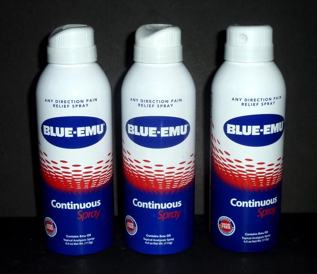 3 Pk BLUE-EMU Pain Relief Continuous Spray For Muscle / Joint / Bruises 3 Pk BLUE-EMU Pain Relief Continuous Spray For Muscle / Joint / Bruises