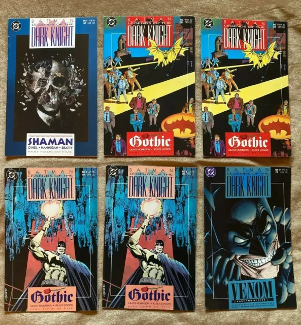 Lot of 6 LEGENDS of the DARK KNIGHT BATMAN DC Comics 1990 and 1991 Copper age