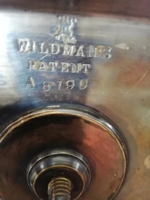 WILDMAN'S Vintage silver coloured metal? Pewter? Cruet /condiment set holder.
