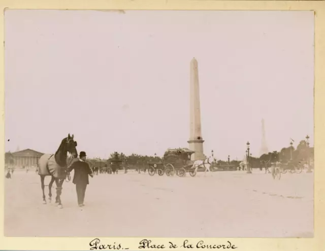 France, Paris, Place de la concorde, ca.1895, Vintage citrate print Vintage citr