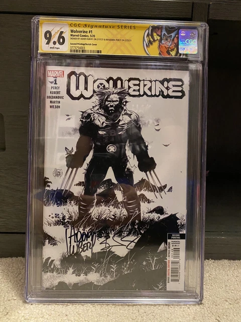 WOLVERINE #1 2nd Print 1:25 B&W Sketch Variant Kubert Percy CGC 9.6 SS 2020 NM+