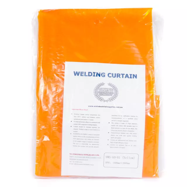 1.8m X 2.0M YELLOW WELDING CURTAIN - TIG - MIG - ARC - *OLYMPIC*