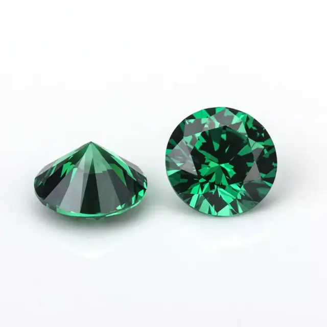 EMERALD GREEN - LIGHT  #34 Cubic Zirconia Loose Stones  Round Brilliant