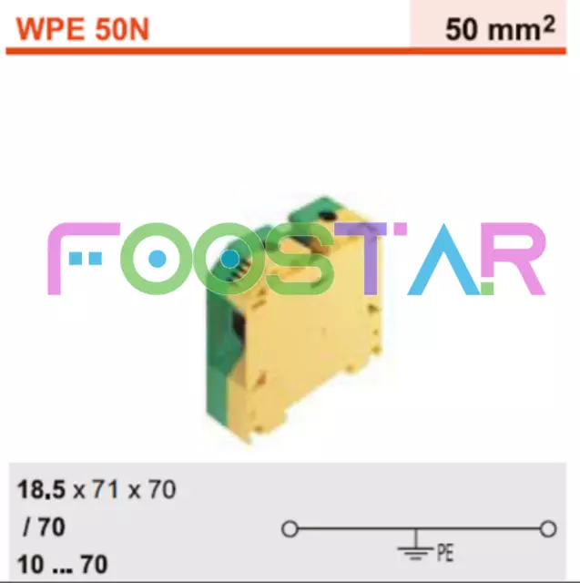 1 PCS NEW FOR WPE 50N 1846040000 Ground Terminal