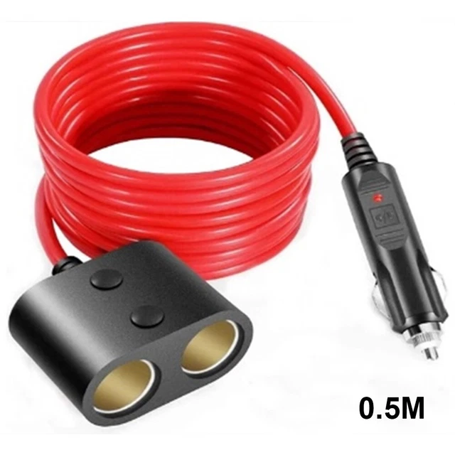 Caricabatterie parte 0,5 m accessori ABS adattatore Electop 1 a 2 accendino splitter