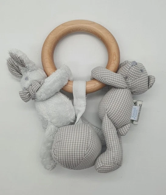 JACADI - doudou / peluche / hochet Bois Lapin Ours