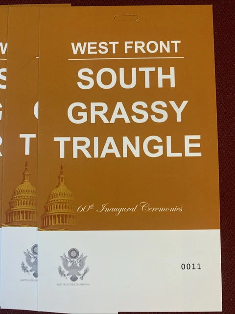 DONALD TRUMP 2025 Inauguration Badge Credential 1/20/25 WF South Grassy