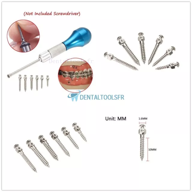 Auto-foreur Filetage Orthodontie dentaire Micro Implants Vis titane Mini vis