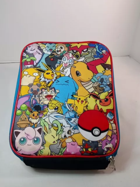 Pokemon Pikachu GOTTA CATCH 'EM ALL Characters Zippered Soft Lunch Box