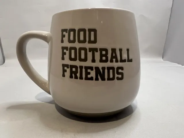 Coffee Mug Food Football Friends by Robert Stanley Two Toned Great Condition!