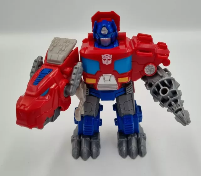 Transformers Playskool Heroes Rescue Bot Optimus Prime Dino Grey Tail Variant