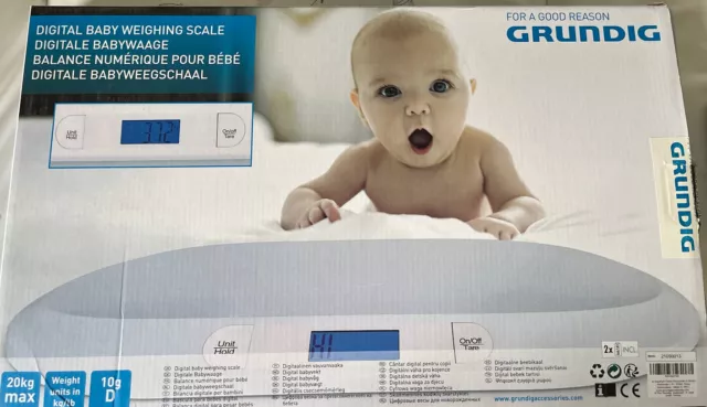 Grundig Digitale Babywaage Kinderwaage bis 20 kg mit LED Anzeige Tara Funktion