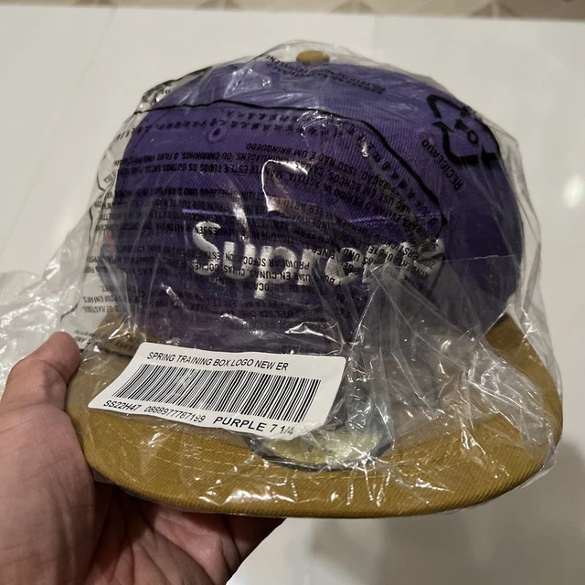 SUPREME X NEW Era Spring Training Box Logo Hat Purple Fitted Sz. 7 1/4