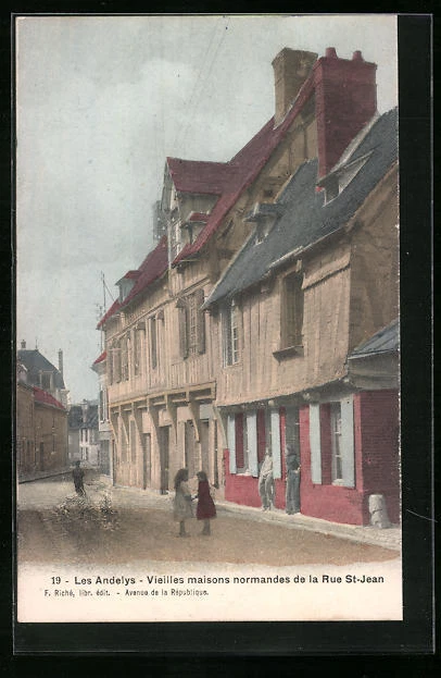 CPA Les Andelys, Vieilles maisons normandes de la Rue St-Jean