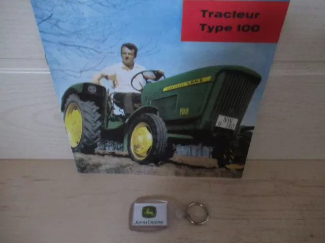 prospectus documentation tracteur JOHN DEERE- LANZ 100 + porte-clé JOHN DEERE