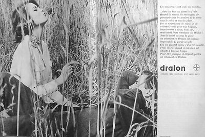 Publicité 1973  Label Bayer fibre Dralon pret à porter vetement collection mode 