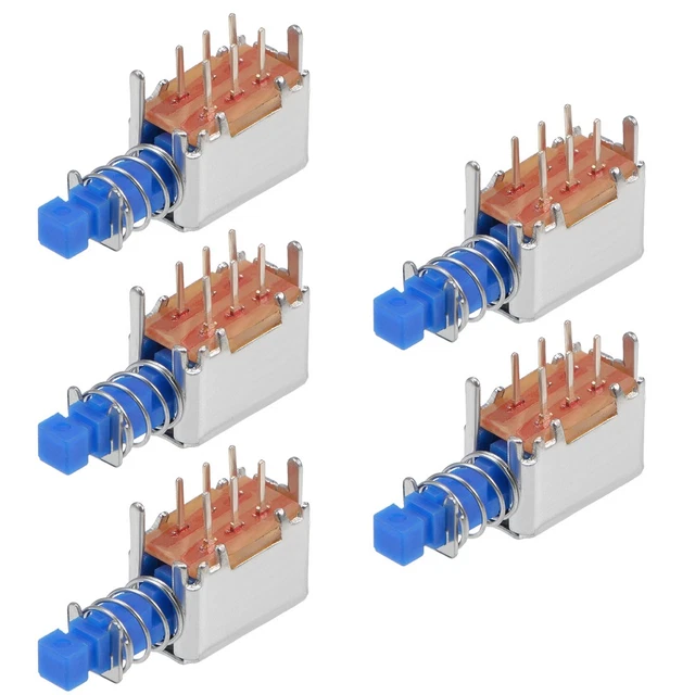 Lotto 5 Interruttori A Pulsante DPDT 6 Pin Uxcell - Autobloccanti 1 Posizione - 18mm - Foto 2