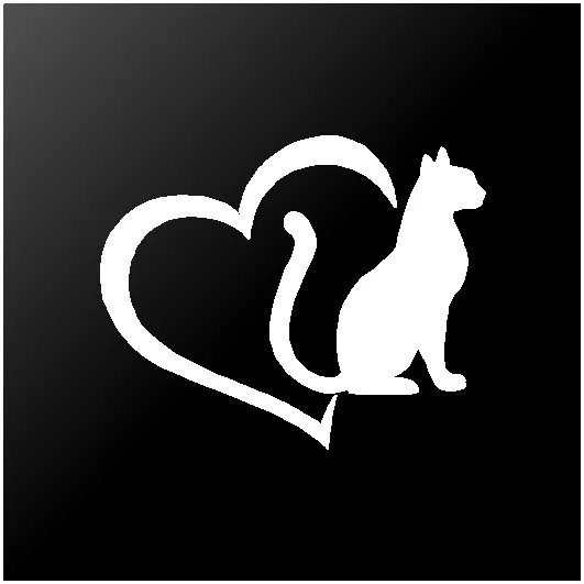 Cat Love Heart Vinyl Decals car window laptop Pet Lover Sticker