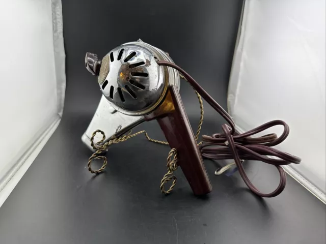 💥Vintage KM Knapp Monarch Chrome Stainless Electric Hair Dryer TESTED Works