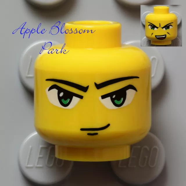 NEW Lego Exo-Force MINIFIG HEAD w/Boy Girl Green Eyes Classic Smile Smirk Grin