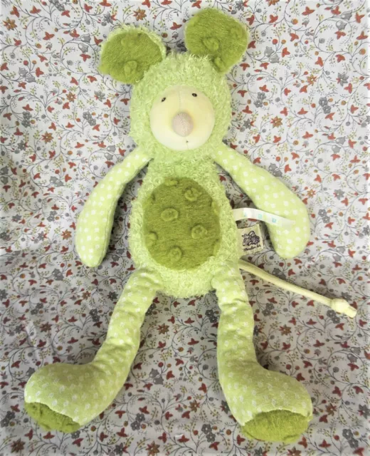 J/ Doudou Peluche Moulin Roty Souris Verte  Les Zazous 38Cm Bon Etat