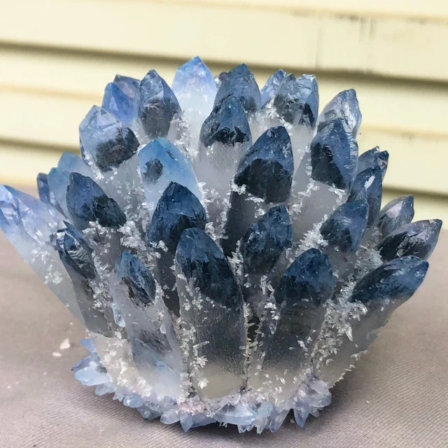 432g  New Find blue Phantom Quartz Crystal Cluster Mineral Specimen Healing 11