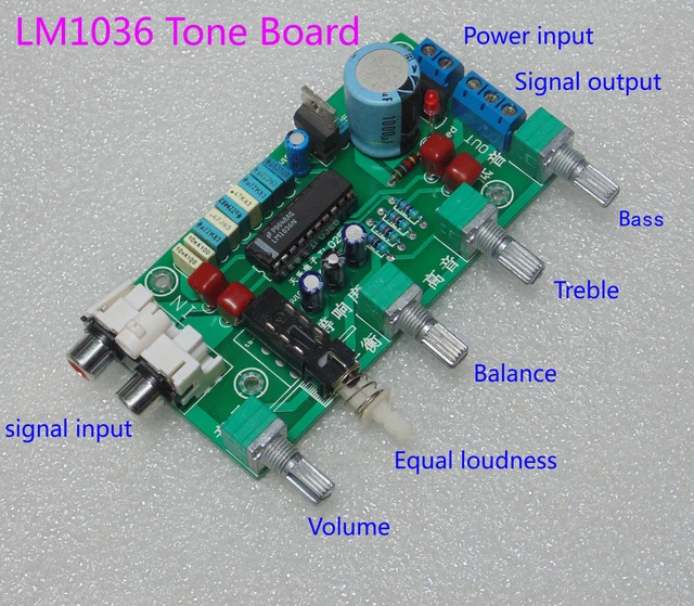 12V LM1036 HIFI Preamp Tone Board Bass Treble Volume Control Pre