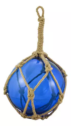 Fischer-Kugel, blau, Glas mit Netz, Ø: 30cm