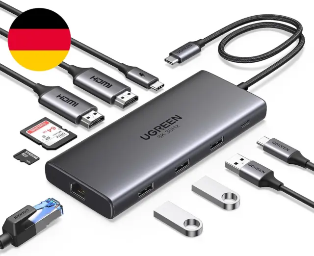 UGREEN Revodok Pro 210 USB C Docking Station Dual HDMI 10 in 1 USB C Hub 2 HDMI,