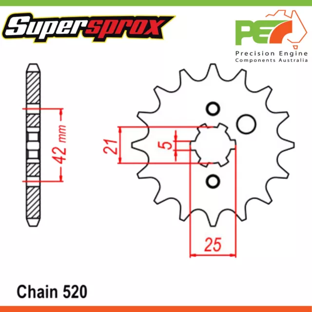 Brand New * Supersprox * Front Sprocket To suit KAWASAKI KDX200 200cc