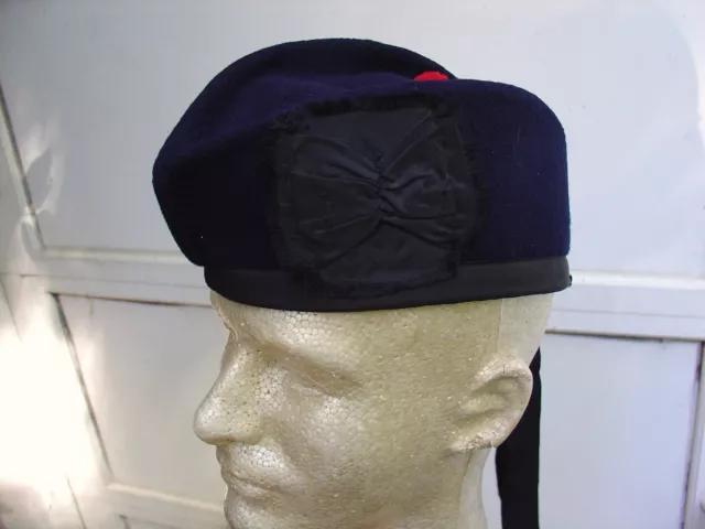 WWII British Scottish Dark Blue Glengarry hat paper size tag 71/4 @@