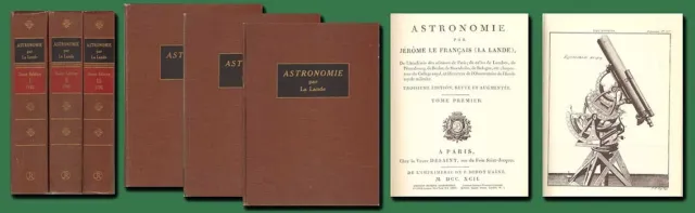 1792 LALANDE Astronomy/3 Volumes/38 Plates/Telescopes/Venus Transit/VG Facsimile