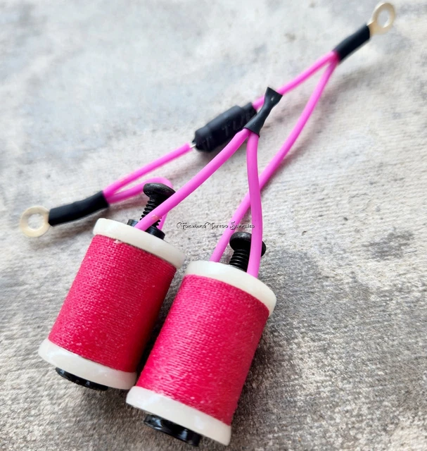 Piezas de máquina de tatuaje de 1,25" 8-32 bobinas 8 envolturas lavadoras de marfil cubiertas rosa caliente cables