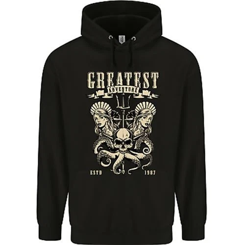 Felpa con cappuccio bambini bambini tridente teschio immersioni polpo Cthulhu