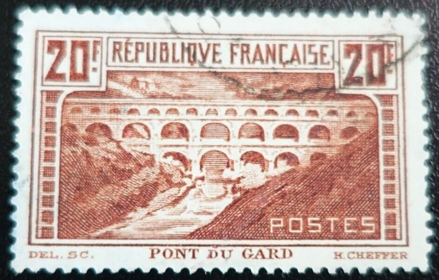 Frankreich Briefmarke Pont Des Gard N° 262A Art I ausgelöscht