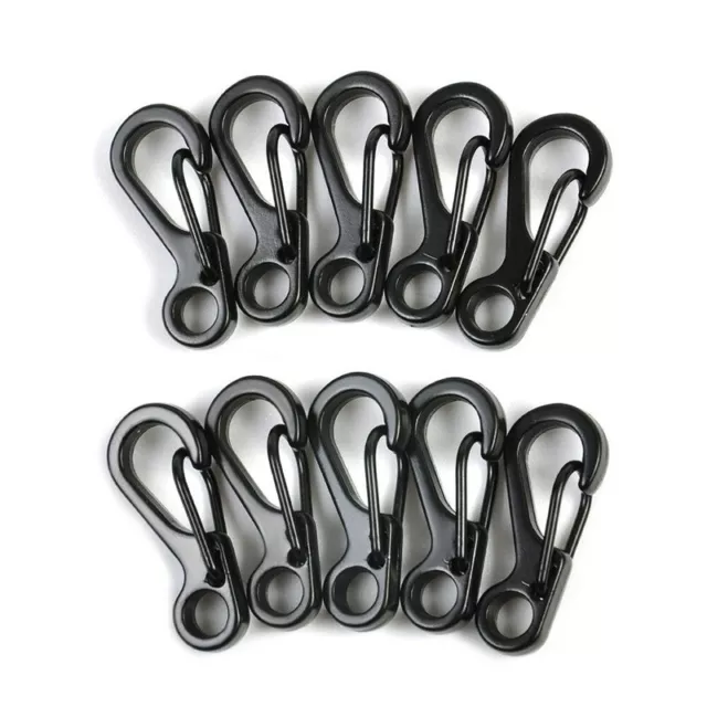 10Pcs/set Carabiner Mini Stainless Steel Key Buckle Snap Spring Clip Hook