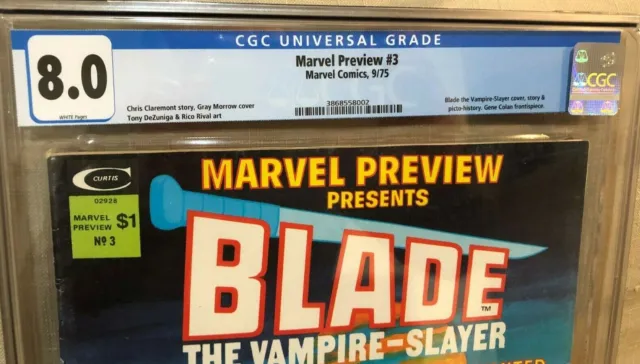 Marvel Preview 3 CGC 8.0 Early Blade - First Appearance of Afari 3