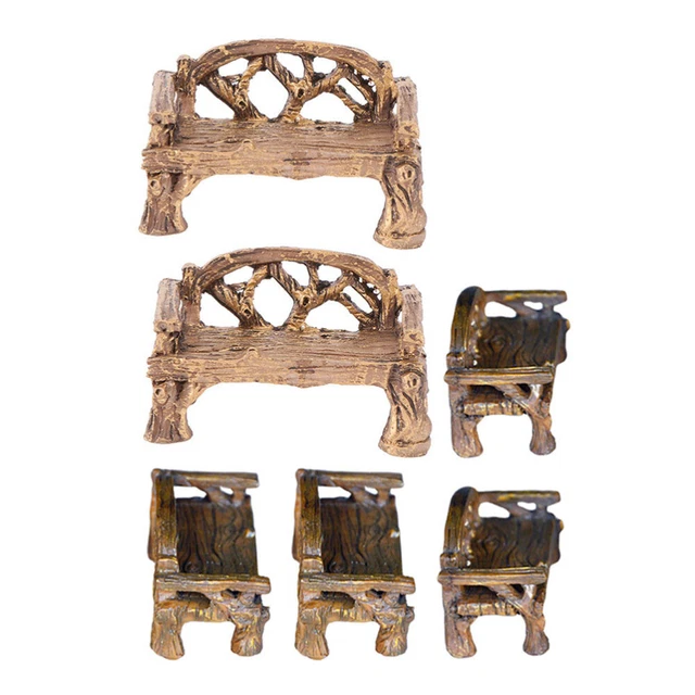 Lovely Mini Chair Decor Fairy Table Furniture Ornaments Bench
