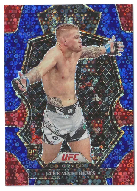 2023 Select UFC Jake Matthews RC Premier Level Blue Disco /49