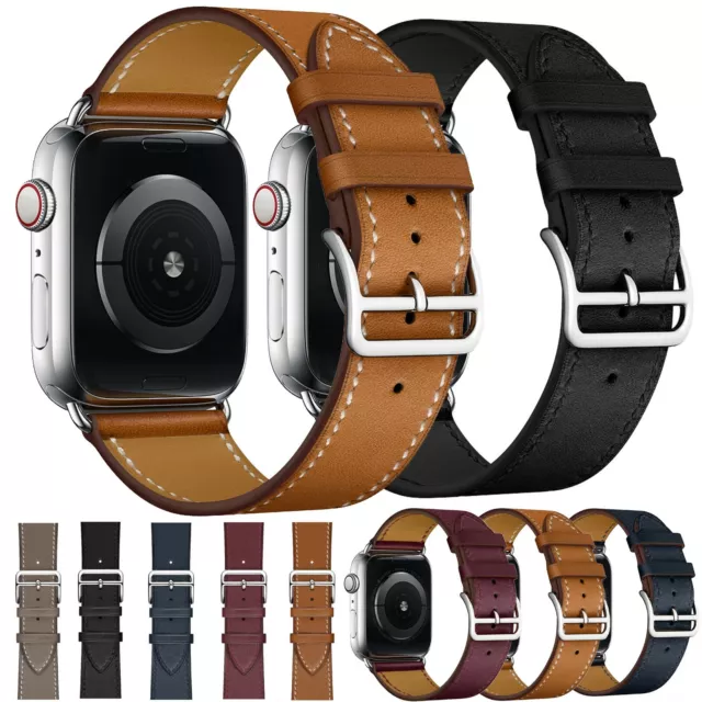 Cinturino di Ricambio per Apple Watch  in Vera Pelle Series 1 2 3 4 5 6 7 8 SE