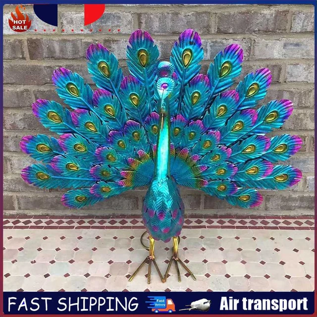 peacock metal statue